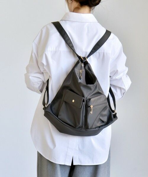 SHIPS / シップス ショルダーバッグ | 《予約》quaranciel:〈撥水加工〉3WAY ナイロン ポケット ショルダーバッグ（A4対応） | 詳細5
