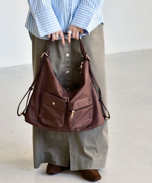 SHIPS / シップス ショルダーバッグ | 《予約》quaranciel:〈撥水加工〉3WAY ナイロン ポケット ショルダーバッグ（A4対応） | 詳細13