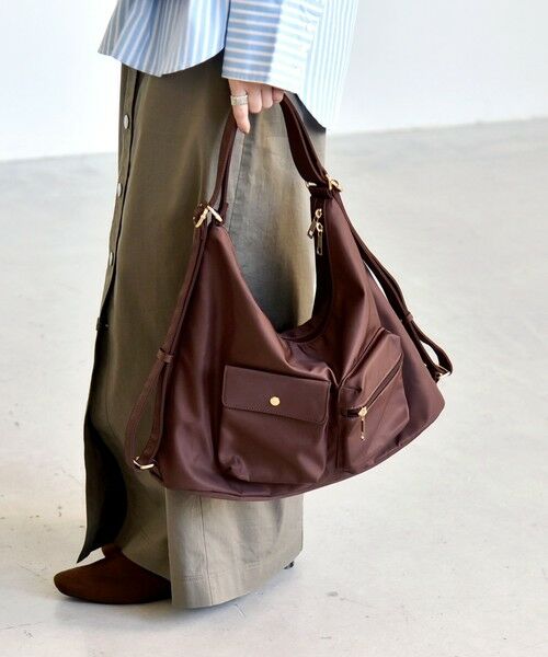 SHIPS / シップス ショルダーバッグ | 《予約》quaranciel:〈撥水加工〉3WAY ナイロン ポケット ショルダーバッグ（A4対応） | 詳細14