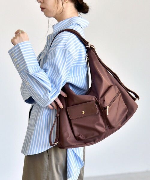 SHIPS / シップス ショルダーバッグ | 《予約》quaranciel:〈撥水加工〉3WAY ナイロン ポケット ショルダーバッグ（A4対応） | 詳細15