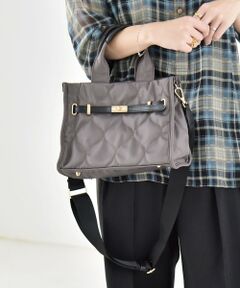 SHIPS / シップス トートバッグ | 《予約》quaranciel: スクエア キルティング ベルト 2way トート バッグ