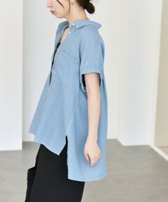SHIPS / シップス シャツ・ブラウス | quaranciel:〈手洗い可能〉シアー デニム フレンチスリーブ レギュラー シャツ