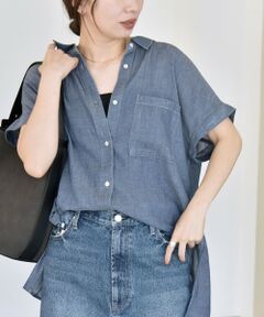 SHIPS / シップス シャツ・ブラウス | quaranciel:〈手洗い可能〉シアー デニム フレンチスリーブ レギュラー シャツ