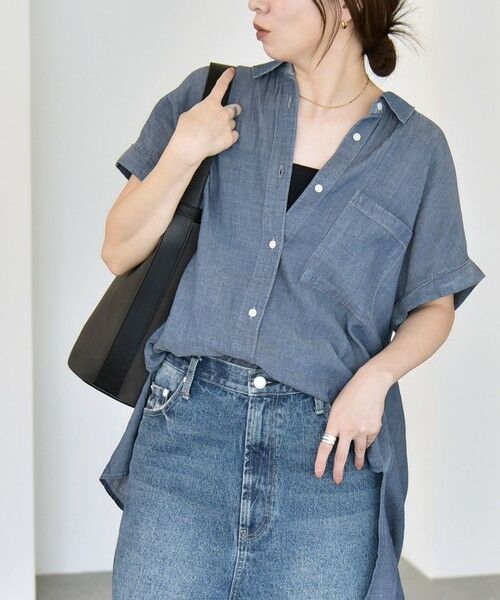 SHIPS / シップス シャツ・ブラウス | quaranciel:〈手洗い可能〉シアー デニム フレンチスリーブ レギュラー シャツ | 詳細26
