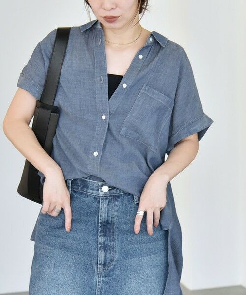 SHIPS / シップス シャツ・ブラウス | quaranciel:〈手洗い可能〉シアー デニム フレンチスリーブ レギュラー シャツ | 詳細27