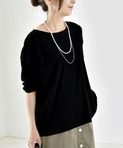 SHIPS / シップス カットソー | 《予約》quaranciel:〈手洗い可能〉シアー コットン ボートネック ルーズ ロンTEE