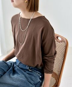 SHIPS / シップス カットソー | 《予約》quaranciel:〈手洗い可能〉シアー コットン ボートネック ルーズ ロンTEE