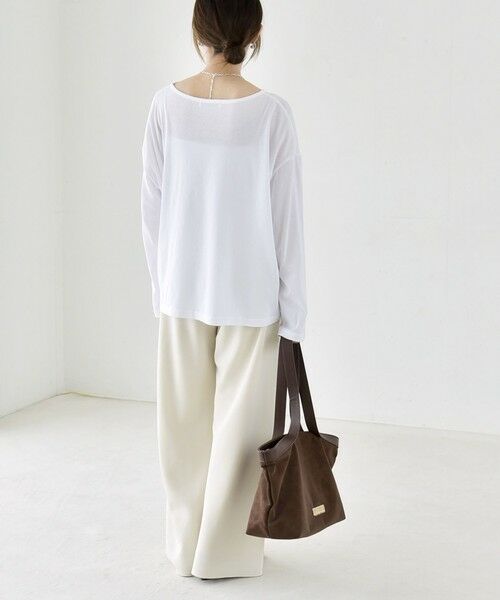 SHIPS / シップス カットソー | 《予約》quaranciel:〈手洗い可能〉シアー コットン ボートネック ルーズ ロンTEE | 詳細2