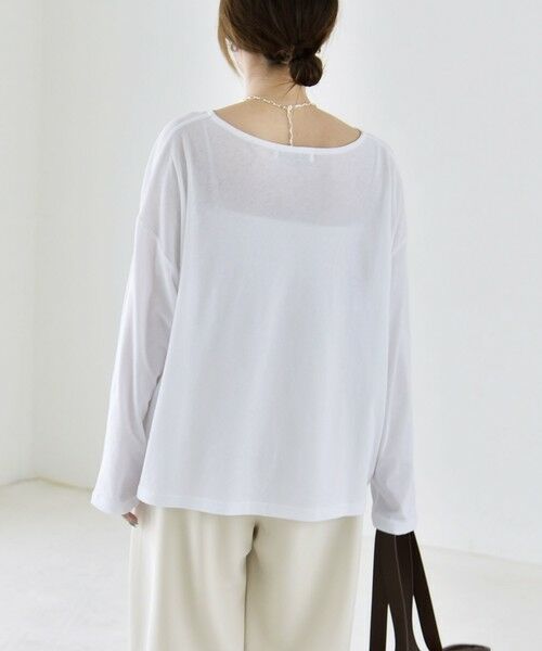 SHIPS / シップス カットソー | 《予約》quaranciel:〈手洗い可能〉シアー コットン ボートネック ルーズ ロンTEE | 詳細6