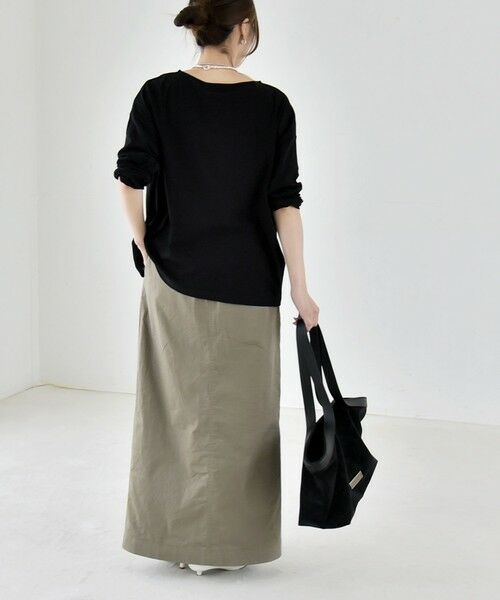 SHIPS / シップス カットソー | 《予約》quaranciel:〈手洗い可能〉シアー コットン ボートネック ルーズ ロンTEE | 詳細12