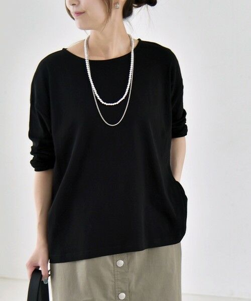 SHIPS / シップス カットソー | 《予約》quaranciel:〈手洗い可能〉シアー コットン ボートネック ルーズ ロンTEE | 詳細13