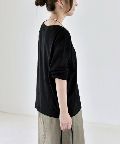 SHIPS / シップス カットソー | 《予約》quaranciel:〈手洗い可能〉シアー コットン ボートネック ルーズ ロンTEE | 詳細15