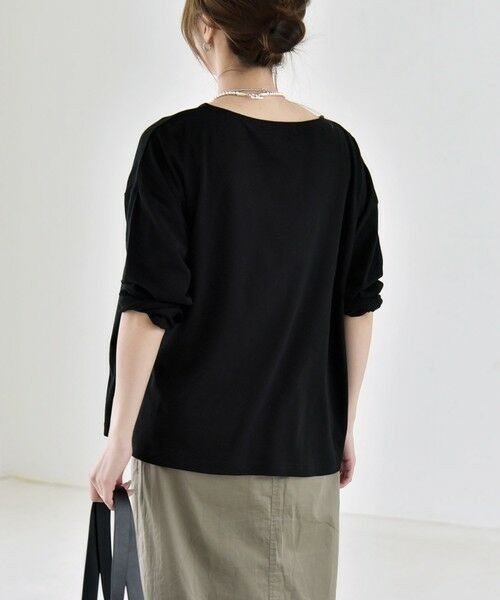SHIPS / シップス カットソー | 《予約》quaranciel:〈手洗い可能〉シアー コットン ボートネック ルーズ ロンTEE | 詳細16