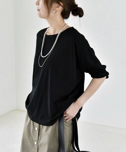 SHIPS / シップス カットソー | 《予約》quaranciel:〈手洗い可能〉シアー コットン ボートネック ルーズ ロンTEE | 詳細17