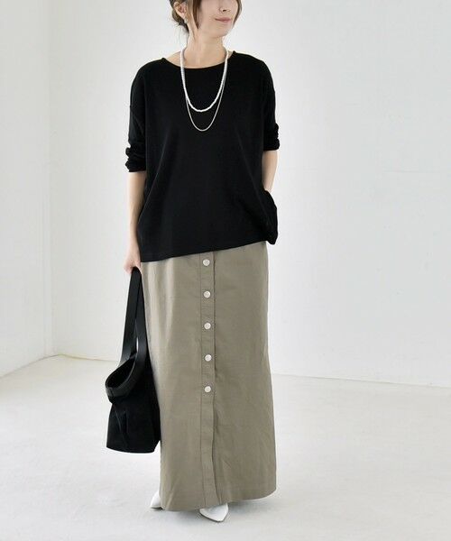 SHIPS / シップス カットソー | 《予約》quaranciel:〈手洗い可能〉シアー コットン ボートネック ルーズ ロンTEE | 詳細11