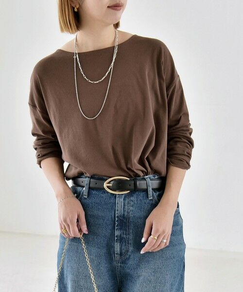 SHIPS / シップス カットソー | 《予約》quaranciel:〈手洗い可能〉シアー コットン ボートネック ルーズ ロンTEE | 詳細26