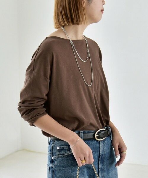SHIPS / シップス カットソー | 《予約》quaranciel:〈手洗い可能〉シアー コットン ボートネック ルーズ ロンTEE | 詳細27