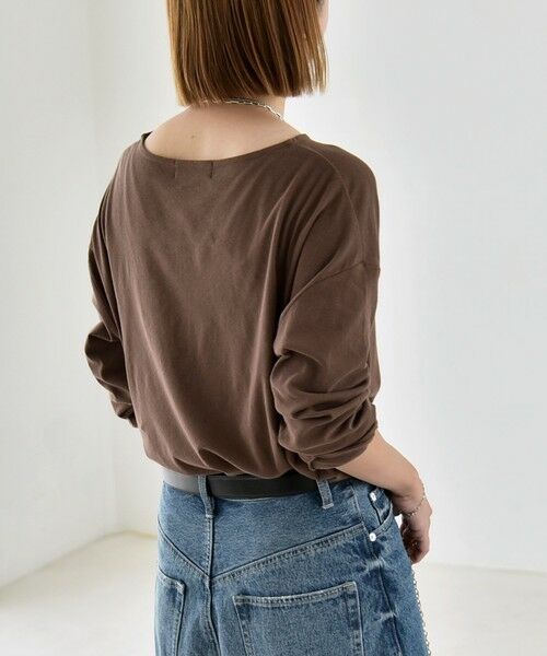 SHIPS / シップス カットソー | 《予約》quaranciel:〈手洗い可能〉シアー コットン ボートネック ルーズ ロンTEE | 詳細28