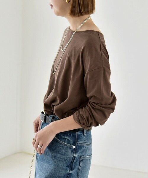 SHIPS / シップス カットソー | 《予約》quaranciel:〈手洗い可能〉シアー コットン ボートネック ルーズ ロンTEE | 詳細29