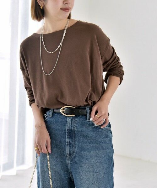 SHIPS / シップス カットソー | quaranciel:〈手洗い可能〉シアー コットン ボートネック ルーズ ロンTEE | 詳細29