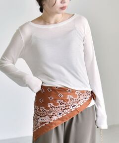 SHIPS / シップス カットソー | 《予約》quaranciel:〈手洗い可能〉ウール ミックス シアー ボートネック プルオーバー