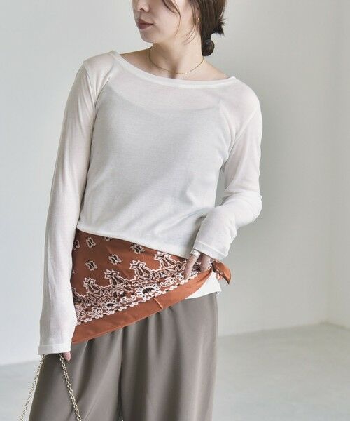 SHIPS / シップス カットソー | 《予約》quaranciel:〈手洗い可能〉ウール ミックス シアー ボートネック プルオーバー | 詳細3