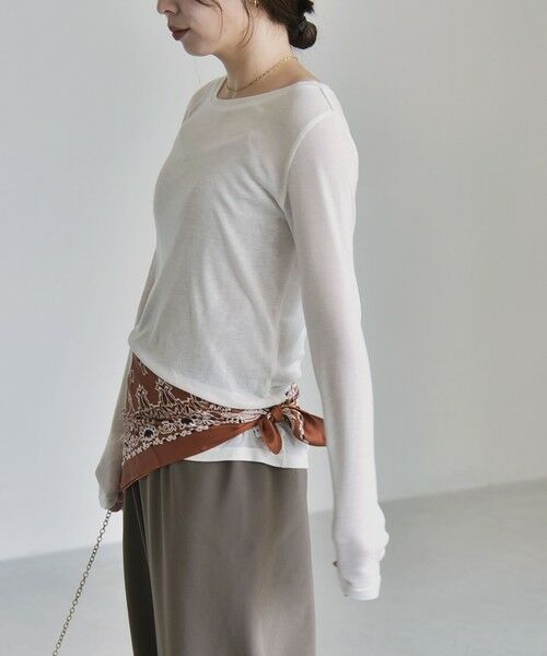 SHIPS / シップス カットソー | 《予約》quaranciel:〈手洗い可能〉ウール ミックス シアー ボートネック プルオーバー | 詳細4