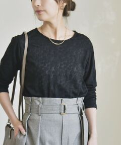 SHIPS / シップス カットソー | 《予約》quaranciel:〈洗濯機可能〉フラワー ジャカード クルーネック プルオーバー