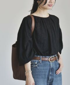 SHIPS / シップス カットソー | 《予約》quaranciel:〈洗濯機可能〉フラワー ジャカード ギャザー プルオーバー