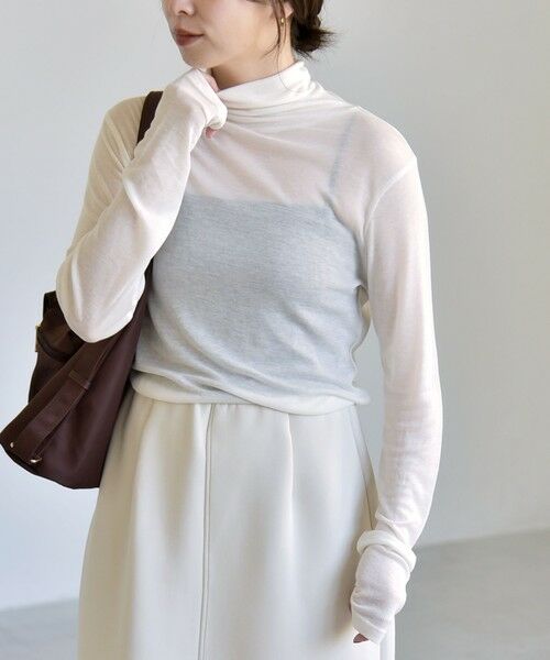 SHIPS / シップス ニット・セーター | 《予約》quaranciel:〈手洗い可能〉ウール ミックス シアー タートルネック プルオーバー | 詳細3