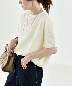 SHIPS / シップス カットソー | 《予約》quaranciel:〈洗濯機可能〉カット ジャカード フレンチスリーブ プルオーバー