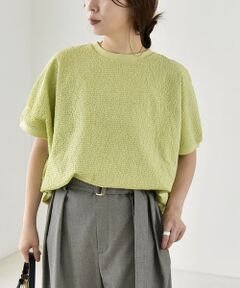 SHIPS / シップス カットソー | 《予約》quaranciel:〈洗濯機可能〉カット ジャカード フレンチスリーブ プルオーバー