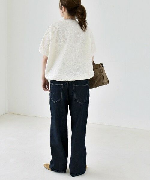 SHIPS / シップス カットソー | 《予約》quaranciel:〈洗濯機可能〉カット ジャカード フレンチスリーブ プルオーバー | 詳細2