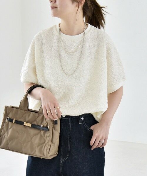 SHIPS / シップス カットソー | 《予約》quaranciel:〈洗濯機可能〉カット ジャカード フレンチスリーブ プルオーバー | 詳細3