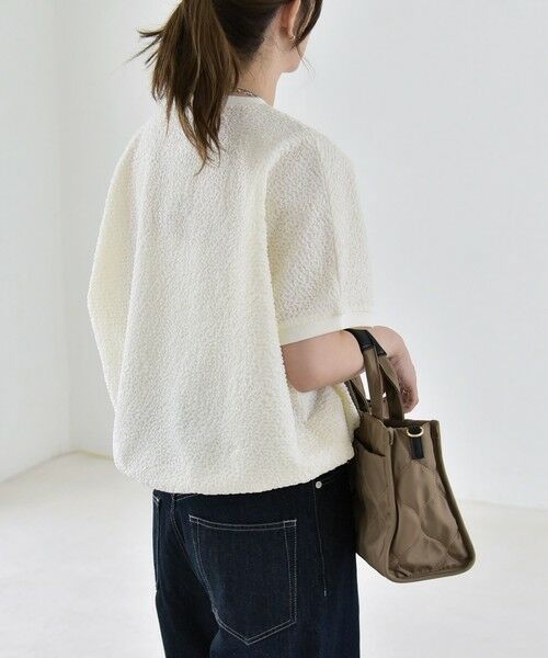 SHIPS / シップス カットソー | 《予約》quaranciel:〈洗濯機可能〉カット ジャカード フレンチスリーブ プルオーバー | 詳細6