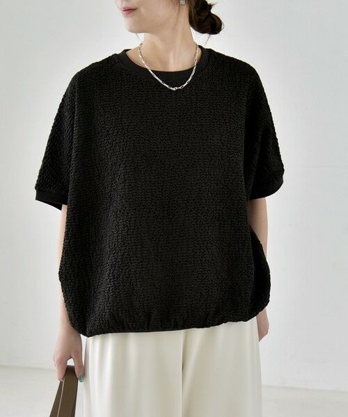 SHIPS / シップス カットソー | 《予約》quaranciel:〈洗濯機可能〉カット ジャカード フレンチスリーブ プルオーバー | 詳細13