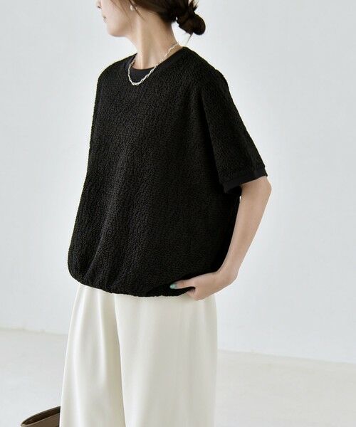 SHIPS / シップス カットソー | quaranciel:〈洗濯機可能〉カットジャカード ルーズ フレンチスリーブ プルオーバー | 詳細22