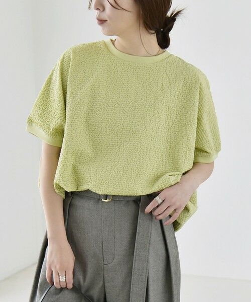 SHIPS / シップス カットソー | 《予約》quaranciel:〈洗濯機可能〉カット ジャカード フレンチスリーブ プルオーバー | 詳細23
