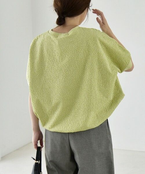SHIPS / シップス カットソー | 《予約》quaranciel:〈洗濯機可能〉カット ジャカード フレンチスリーブ プルオーバー | 詳細27