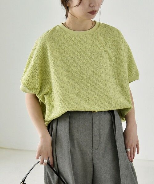 SHIPS / シップス カットソー | 《予約》quaranciel:〈洗濯機可能〉カット ジャカード フレンチスリーブ プルオーバー | 詳細29