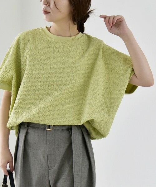 SHIPS / シップス カットソー | 《予約》quaranciel:〈洗濯機可能〉カット ジャカード フレンチスリーブ プルオーバー | 詳細30