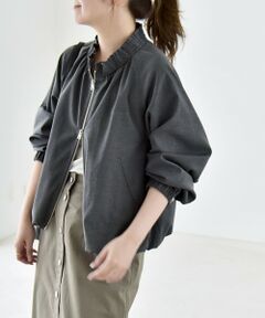 SHIPS / シップス ブルゾン | 《予約》quaranciel:〈洗濯機可能〉ウールライク ドロスト ギャザー ジップ ブルゾン