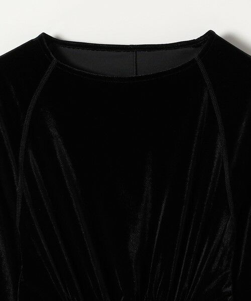 SHIPS / シップス ロング・マキシ丈ワンピース | 《予約》quaranciel:〈洗濯機可能〉ポリエステル ベロア ドロストコンビ ワンピース | 詳細22