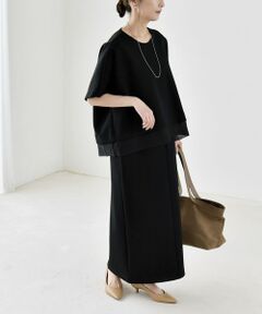 SHIPS / シップス ロング・マキシ丈ワンピース | 《予約》quaranciel:〈洗濯機可能〉裾デザイン プルオーバー & Iライン スカート セットアップ