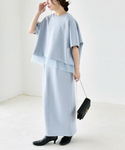 SHIPS / シップス ロング・マキシ丈ワンピース | 《予約》quaranciel:〈洗濯機可能〉裾デザイン プルオーバー & Iライン スカート セットアップ | 詳細22