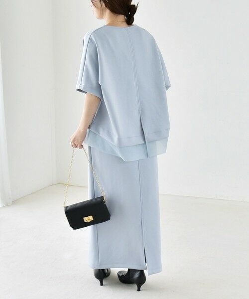 SHIPS / シップス ロング・マキシ丈ワンピース | 《予約》quaranciel:〈洗濯機可能〉裾デザイン プルオーバー & Iライン スカート セットアップ | 詳細25