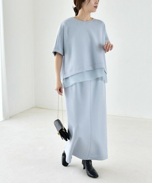 SHIPS / シップス ロング・マキシ丈ワンピース | 《予約》quaranciel:〈洗濯機可能〉裾デザイン プルオーバー & Iライン スカート セットアップ | 詳細28