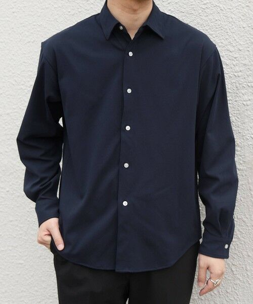 SHIPS / シップス シャツ・ブラウス | SHIPS any:〈吸水速乾〉SORONA(R) ストレッチ ジャージー レギュラーカラー シャツ◆(ネイビー)