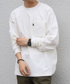 SHIPS / シップス Tシャツ | 【WEB限定】SHIPS any:〈撥水加工〉リラックス ナイロンポケット クルーネック Tシャツ(ロンT)◆