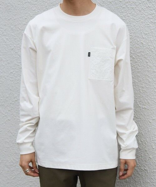 SHIPS / シップス Tシャツ | 【WEB限定】SHIPS any:〈撥水加工〉リラックス ナイロンポケット クルーネック Tシャツ(ロンT)◆ | 詳細3